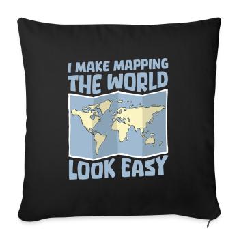 Geography Geographer - Sofa pillowcase 17,3'' x 17,3'' (45 x 45 cm) - black - Front
