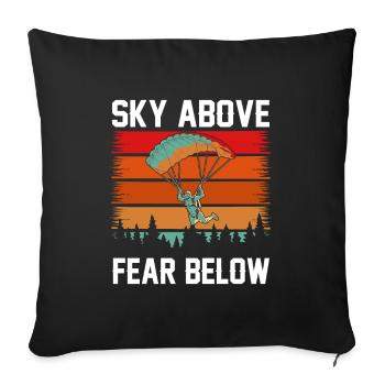 Sky above, fear below - Sofa pillowcase 17,3'' x 17,3'' (45 x 45 cm) - black - Front