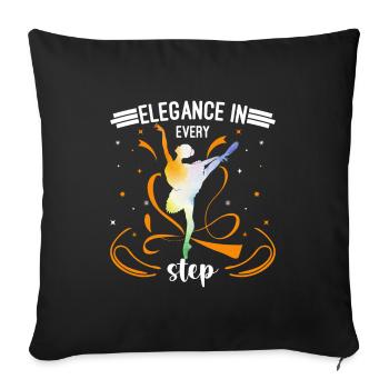 Eleganz auf Schritt und Tritt - Sofakissenbezug 45 x 45 cm - Schwarz - Vorne