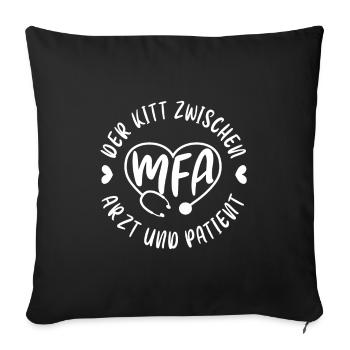 Arzthelferin MFA Gift - Sofakissenbezug 45 x 45 cm - Schwarz - Vorne