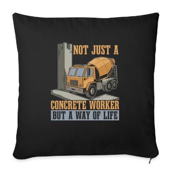 Concrete workers - Sofa pillowcase 17,3'' x 17,3'' (45 x 45 cm) - black - Front