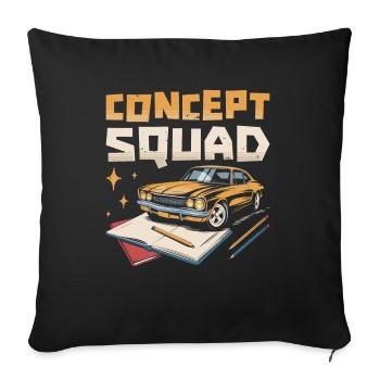 Automotive Designer Squad - Sofa pillowcase 17,3'' x 17,3'' (45 x 45 cm) - black - Front