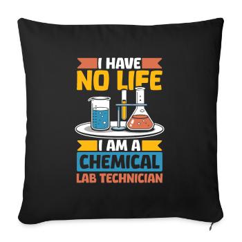 Assistant de laboratoire chimique - Housse de coussin décorative 45 x 45 cm - noir - Devant