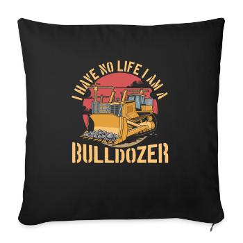 Bulldozer Planierraupe - Sofa pillowcase 17,3'' x 17,3'' (45 x 45 cm) - black - Front