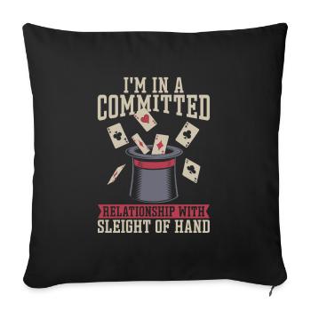 Card tricks - Sofa pillowcase 17,3'' x 17,3'' (45 x 45 cm) - black - Front