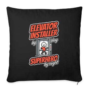 Elevator Installer - Sofa pillowcase 17,3'' x 17,3'' (45 x 45 cm) - black - Front