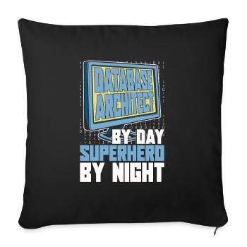 Database Architect - Sofa pillowcase 17,3'' x 17,3'' (45 x 45 cm) - black - Front