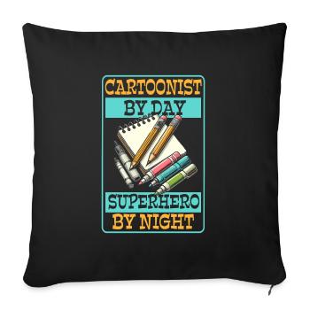 Dessinateur - Housse de coussin décorative 45 x 45 cm - noir - Devant
