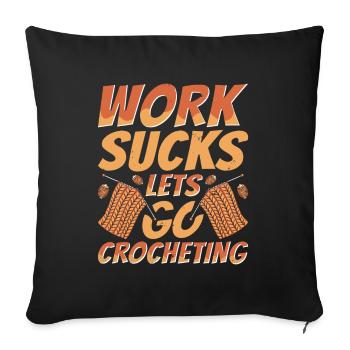Crochet - Sofa pillowcase 17,3'' x 17,3'' (45 x 45 cm) - black - Front
