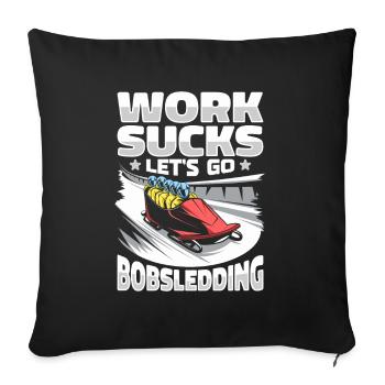Bobsledding - Sofa pillowcase 17,3'' x 17,3'' (45 x 45 cm) - black - Front