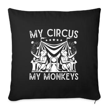 Circus Graphic My Monkeys My Circus Gifts - Sofa pillowcase 17,3'' x 17,3'' (45 x 45 cm) - black - Front