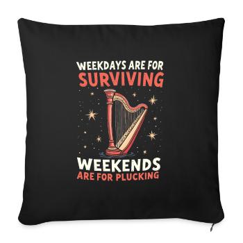 Harp - Sofa pillowcase 17,3'' x 17,3'' (45 x 45 cm) - black - Front