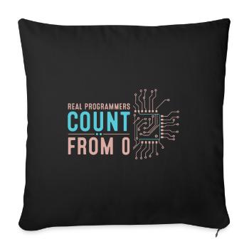 Echte Programmierer zählen bei 0 - Sofakissenbezug 45 x 45 cm - Schwarz - Vorne