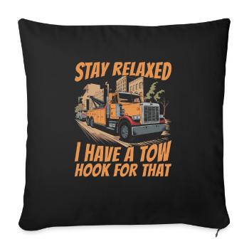 Towing Service Tow Truck - Sofa pillowcase 17,3'' x 17,3'' (45 x 45 cm) - black - Front