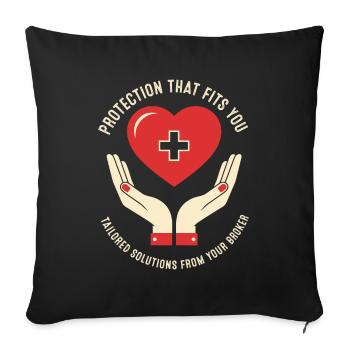 Protection that fits you – tailored solutions from - Sofa pillowcase 17,3'' x 17,3'' (45 x 45 cm) - black - Front