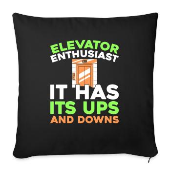 Elevator Elevator - Sofa pillowcase 17,3'' x 17,3'' (45 x 45 cm) - black - Front