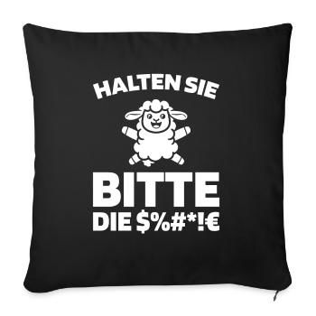 Sheep please shut up - Sofa pillowcase 17,3'' x 17,3'' (45 x 45 cm) - black - Front