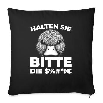 canard, s’il te plaît, tais-toi - Housse de coussin décorative 45 x 45 cm - noir - Devant