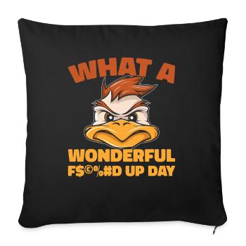 Duck Fucked Up Day - Sofa pillowcase 17,3'' x 17,3'' (45 x 45 cm) - black - Front