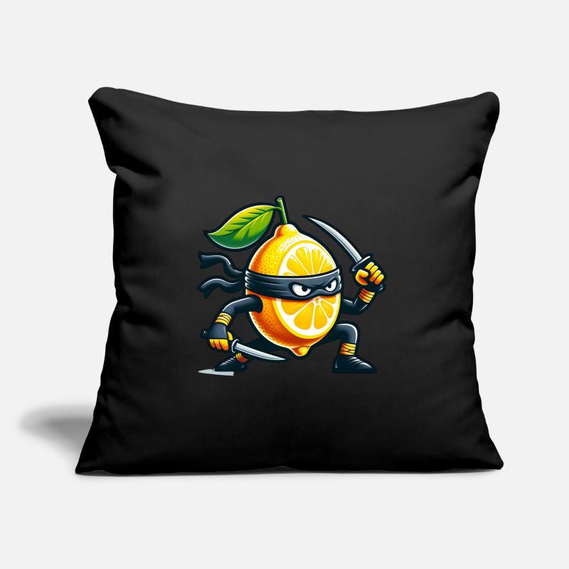 Ninja citron avec épée de samouraï Housse de coussin décorative 45 x 45 cm