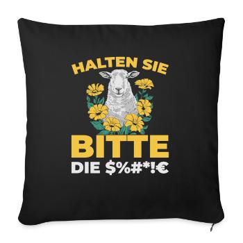 Sheep please shut up - Sofa pillowcase 17,3'' x 17,3'' (45 x 45 cm) - black - Front