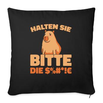Capybara Wasserschwein - Housse de coussin décorative 45 x 45 cm - noir - Devant
