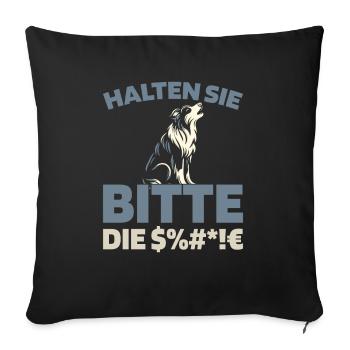 Australian Shepherd Please Shut Up - Sofa pillowcase 17,3'' x 17,3'' (45 x 45 cm) - black - Front