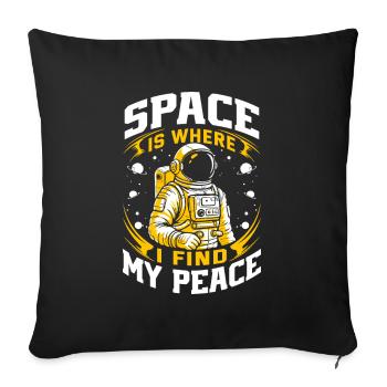 L’espace est l’endroit où je trouve ma paix. - Housse de coussin décorative 45 x 45 cm - noir - Devant