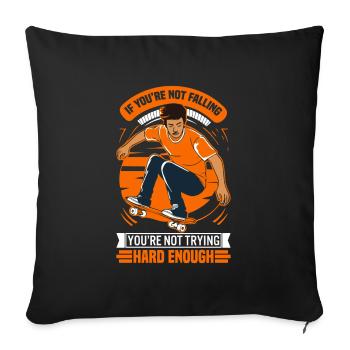 Si vous ne tombez pas, vous ne faites pas d’efforts - Housse de coussin décorative 45 x 45 cm - noir - Devant