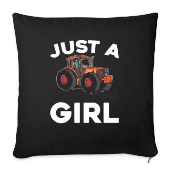 Farmer Farmer Just A Farming Girl - Sofa pillowcase 17,3'' x 17,3'' (45 x 45 cm) - black - Front