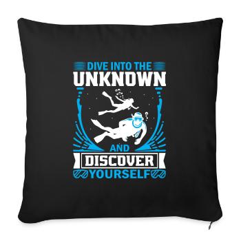 Plongez dans l’inconnu et découvrez-vous. - Housse de coussin décorative 45 x 45 cm - noir - Devant