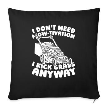 Lawn mower mowing - Sofa pillowcase 17,3'' x 17,3'' (45 x 45 cm) - black - Front