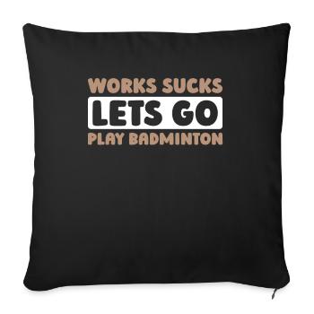 Badminton Federball - Sofa pillowcase 17,3'' x 17,3'' (45 x 45 cm) - black - Front