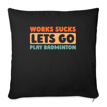 Badminton Federball - Sofa pillowcase 17,3'' x 17,3'' (45 x 45 cm) - black - Front