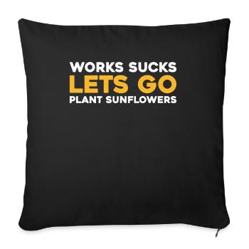 Sunflower - Sofa pillowcase 17,3'' x 17,3'' (45 x 45 cm) - black - Front