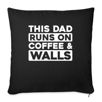 Mason Coffee Father Dad - Sofa pillowcase 17,3'' x 17,3'' (45 x 45 cm) - black - Front