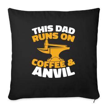 Blacksmith Metalworker Coffee Father Dad - Sofa pillowcase 17,3'' x 17,3'' (45 x 45 cm) - black - Front
