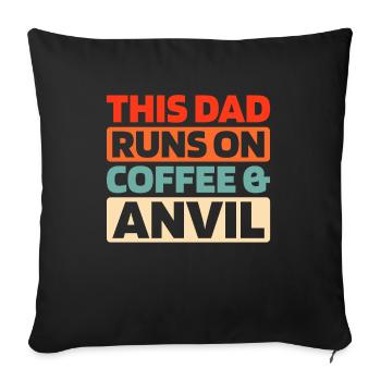 Forgeron Métallurgiste Café Père Papa - Housse de coussin décorative 45 x 45 cm - noir - Devant