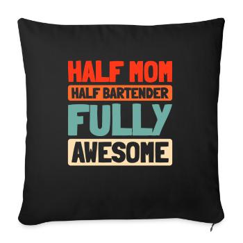 Barman Barman Mère Maman - Housse de coussin décorative 45 x 45 cm - noir - Devant
