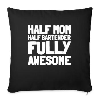 Barman Barman Mère Maman - Housse de coussin décorative 45 x 45 cm - noir - Devant
