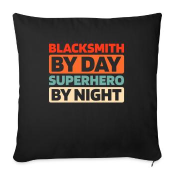 Blacksmith metalworker - Sofa pillowcase 17,3'' x 17,3'' (45 x 45 cm) - black - Front
