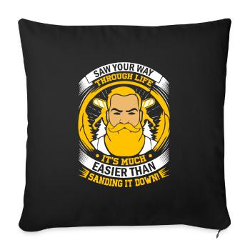S’est frayé un chemin dans la vie – c’est beaucoup plus facile que - Housse de coussin décorative 45 x 45 cm - noir - Devant