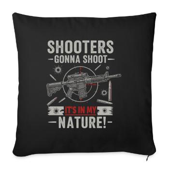 Les tireurs vont tirer – c’est dans ma nature ! - Housse de coussin décorative 45 x 45 cm - noir - Devant