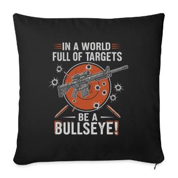 Dans un monde plein de cibles, soyez dans le mille ! - Housse de coussin décorative 45 x 45 cm - noir - Devant