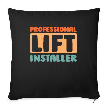 Elevator Installer - Sofa pillowcase 17,3'' x 17,3'' (45 x 45 cm) - black - Front
