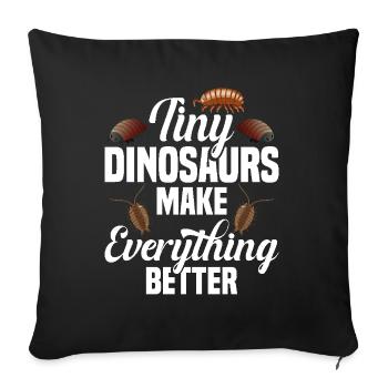 Amateur d’insectes Rollie Pollie Entomologiste Pilule Bug - Housse de coussin décorative 45 x 45 cm - noir - Devant