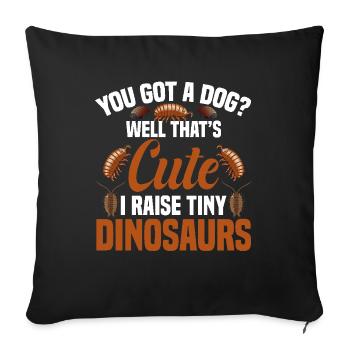 Rollie Pollie Lover Dinosaure Entomologiste Punaise - Housse de coussin décorative 45 x 45 cm - noir - Devant