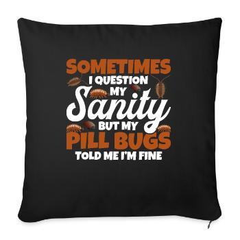 Propriétaire de punaise Isopode Entomologiste Isopod Rollie - Housse de coussin décorative 45 x 45 cm - noir - Devant