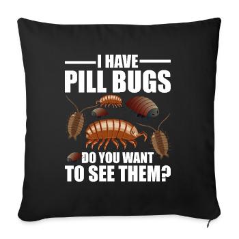 Rollie Pollie Entomologie Propriétaire Roly Poly Pill bug - Housse de coussin décorative 45 x 45 cm - noir - Devant