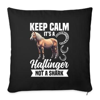 Équitation Haflinger pas un requin Cheval Maman - Housse de coussin décorative 45 x 45 cm - noir - Devant